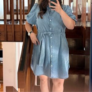GAP Denim Blue Button-Up Dress
